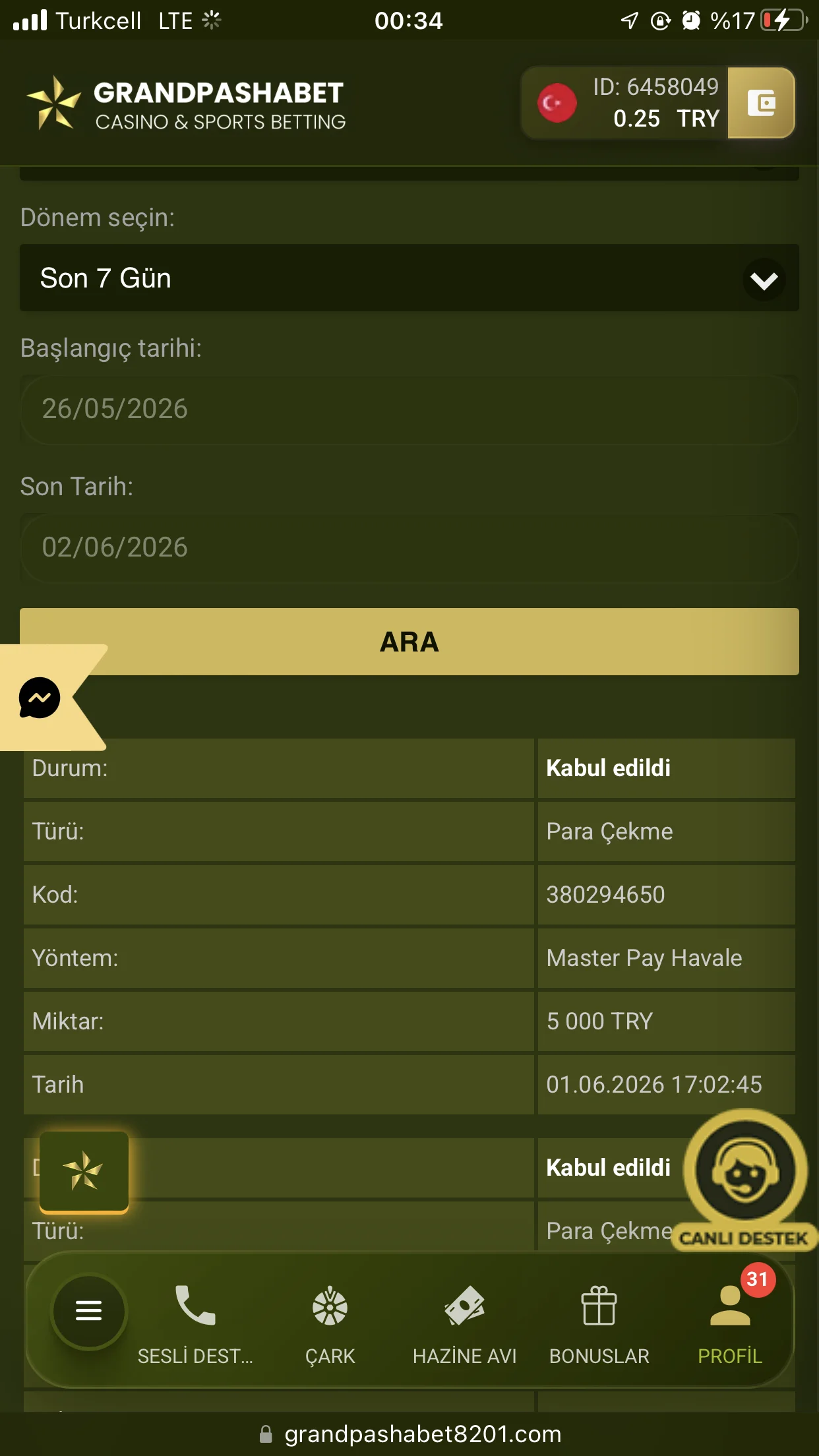 Grandpashabet çekim paylaşımı